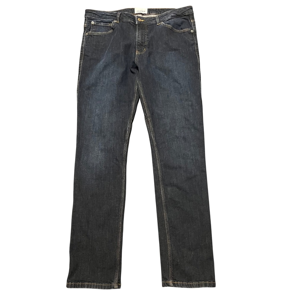DU/ER Fireside Denim Slim‎ Jeans Dark Indigo Fleece Lined WFFS4005 Womens 34x31